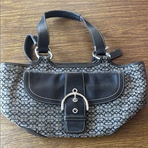 Coach Black and Gray Crescent Shoulder Bag